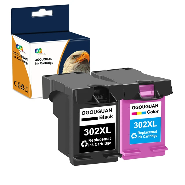 302XL Cartouches d'encre Remplacement pour HP 302 XL 302 Cartouches pour HP  Deskjet 3630 1110 2130 3632; Envy 4524 4520 4521 4526; Officejet 3830 3834  4651 Imprimante (1 Noir et 1 Couleur) : : Informatique