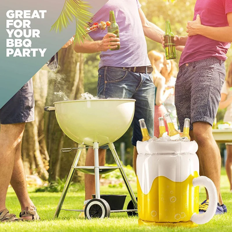 1pc Inflatable Pvc Beer Mugs Coolers Summer Beach Water Toys Soda Ice Bucket Drinking Cup Home Bar Party Cold Water Drinks Mugs