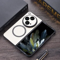 Magnetic PU Leather + TPU Protective Back Wireless Charging Phone Cover for OPPO Find N3 (Silver)