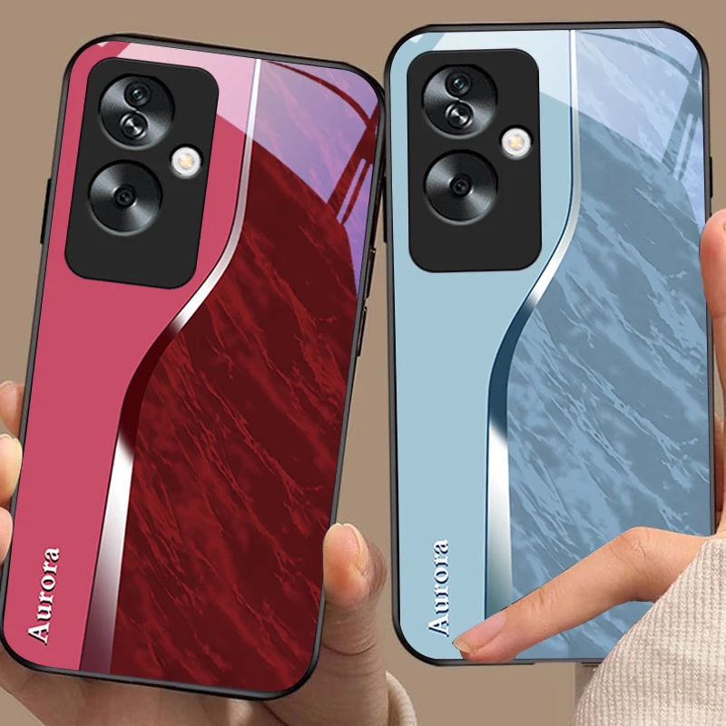 Water Pattern Purple Tempered Glass Black Phone Case