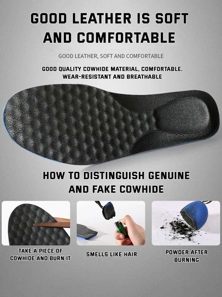 Premium Leather Orthotic Insoles for Arch Support and Comfort