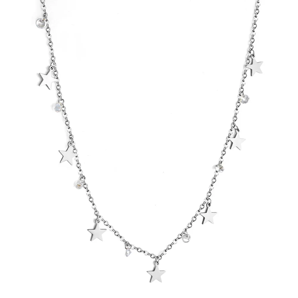 Cybche Collier Lariat Vintage En Cristal Y Collier Étoile En Or