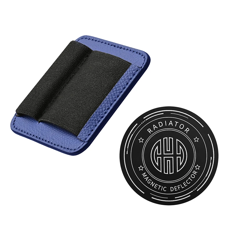Magnetic Leather Phone Case with Elastic Card Holder and Clip