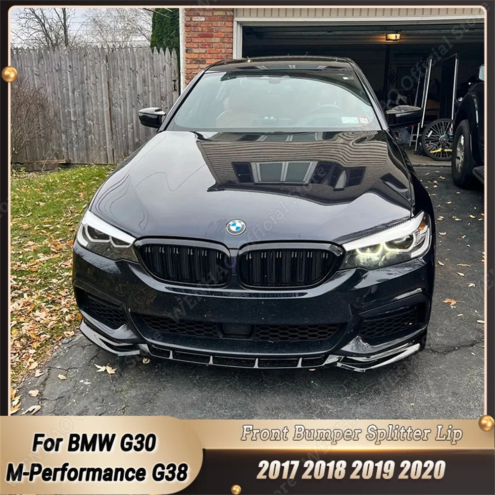 

Сплиттер для переднего бампера BMW G30 M-Performance G38 2017-2020, диффузор для губ, комплект для тела, защита спойлера, блеск, черный/карбоновый внешний вид, АБС