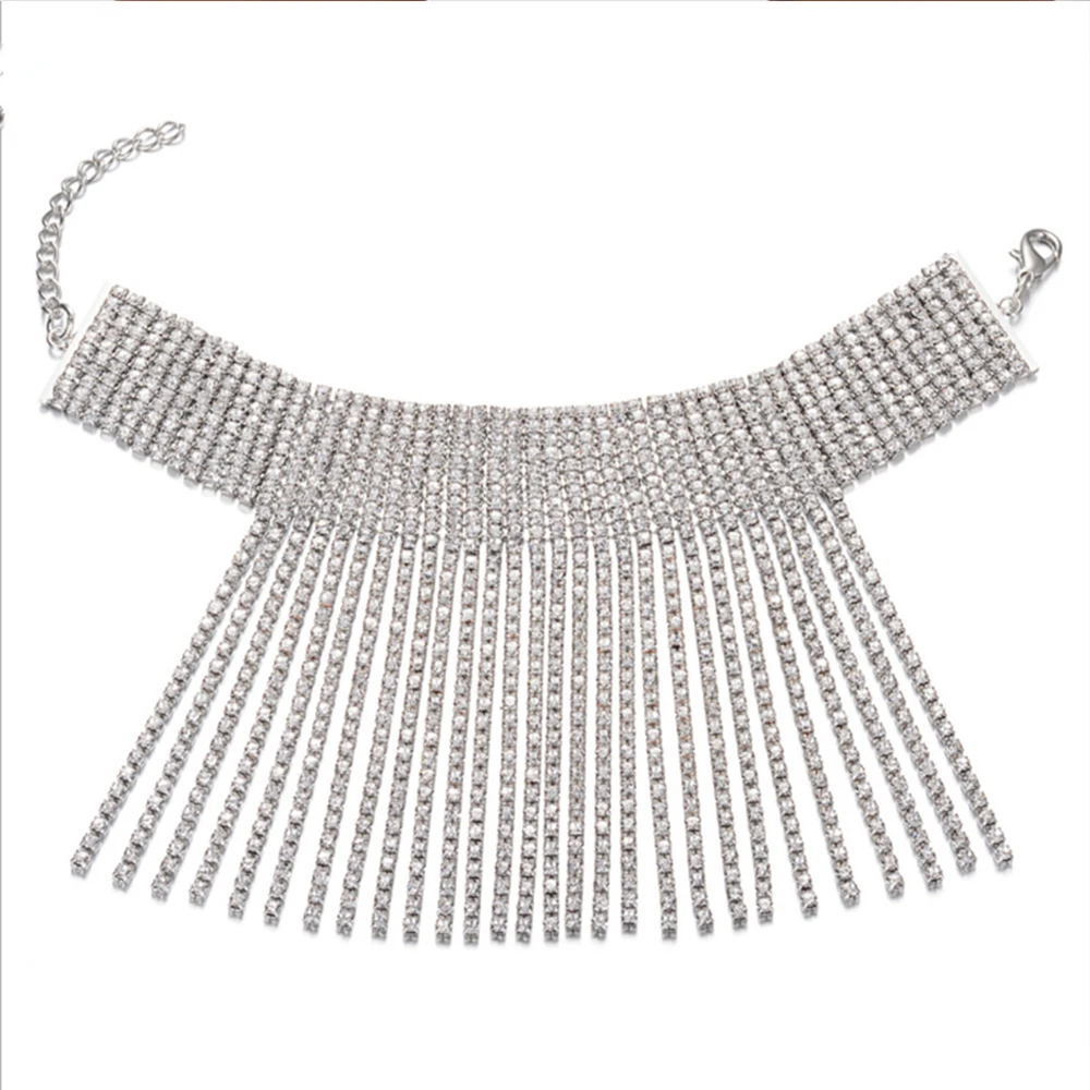 1PC Full Rhinestone Tassel Adjustable Ankles Foot Chain Jewelry For Women Crystal Anklets Cheville Bracelet Leg Gifts ankle chains,fashion accessories