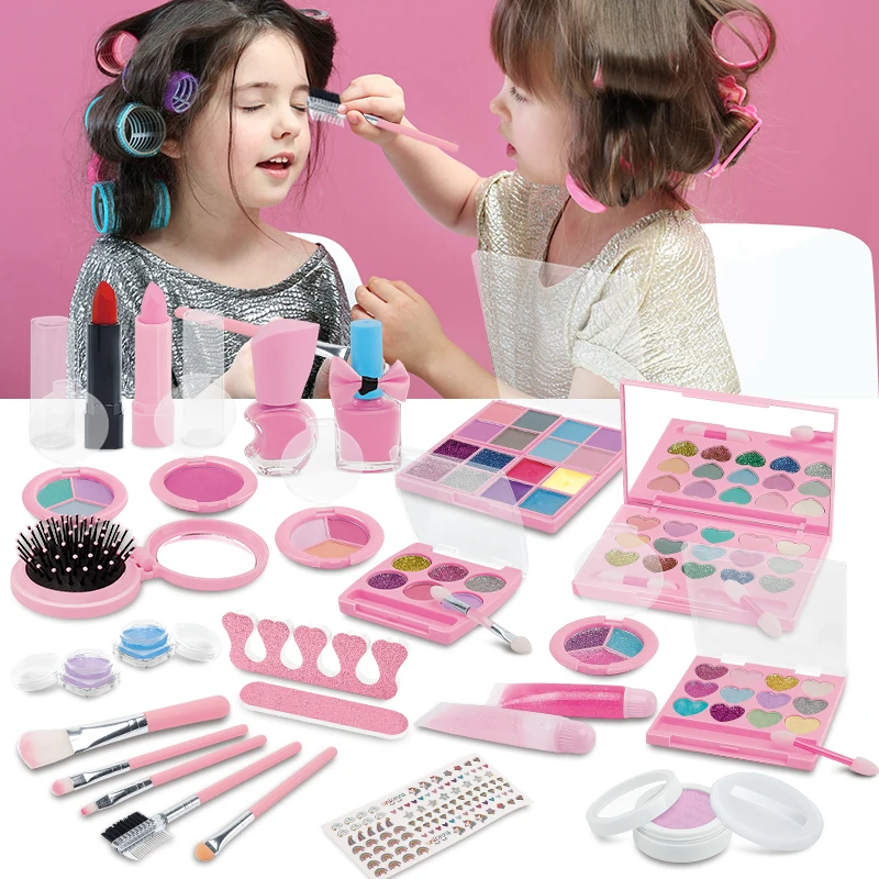 Beleza moda crianças brinquedos simulação cosméticos conjunto fingir  maquiagem meninas jogar casa compõem educacional para o jogo divertido  230830
