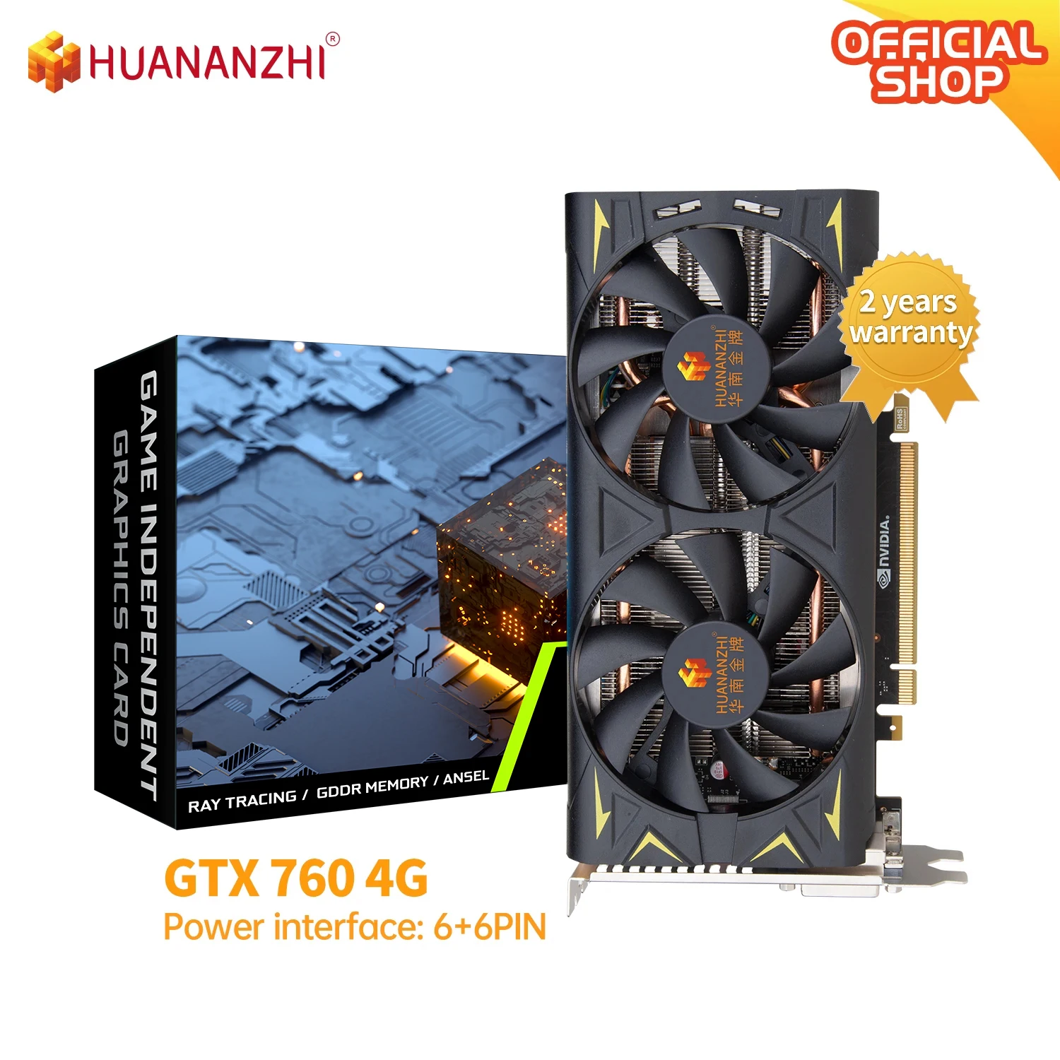 HUANANZHI GTX 760 4G Graphics Cards 256Bit GDDR5 HDMI Compatible