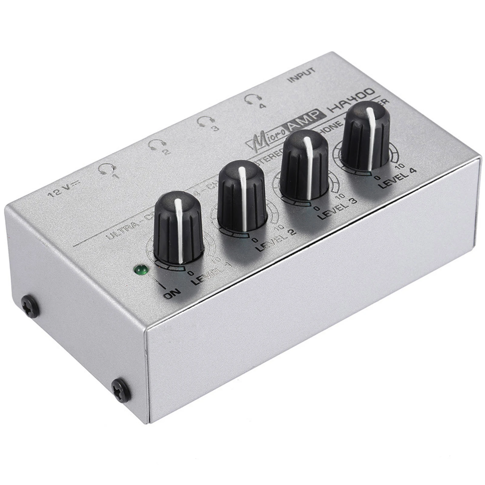 HA400 Ultra-compact 4 Channels Mini Audio Stereo Headphone Amplifier with Power Adapter