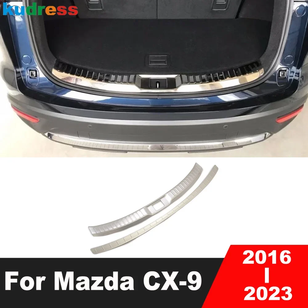 

Для Mazda CX9 CX-9 2016-2020 2021 2022 2023 из нержавеющей стали, крышка багажника, бампера, отделка, задняя дверь, порог, аксессуары