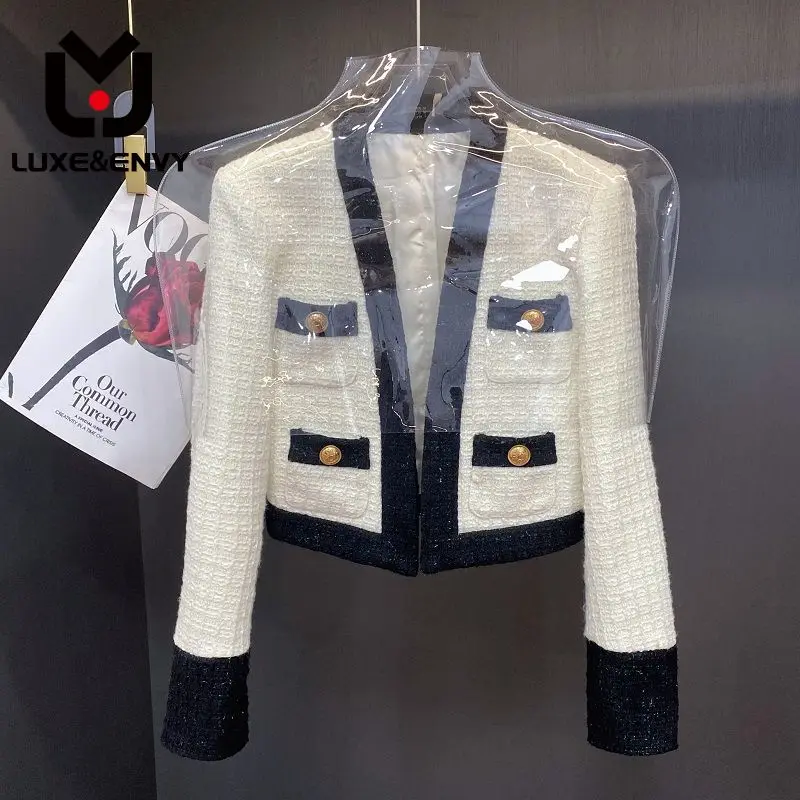 

LUXE&ENVY High Quality Small Fragrant Wind Coat Women's New High Grade Celebrity Temperament Women's Short Top 2023 Autumn