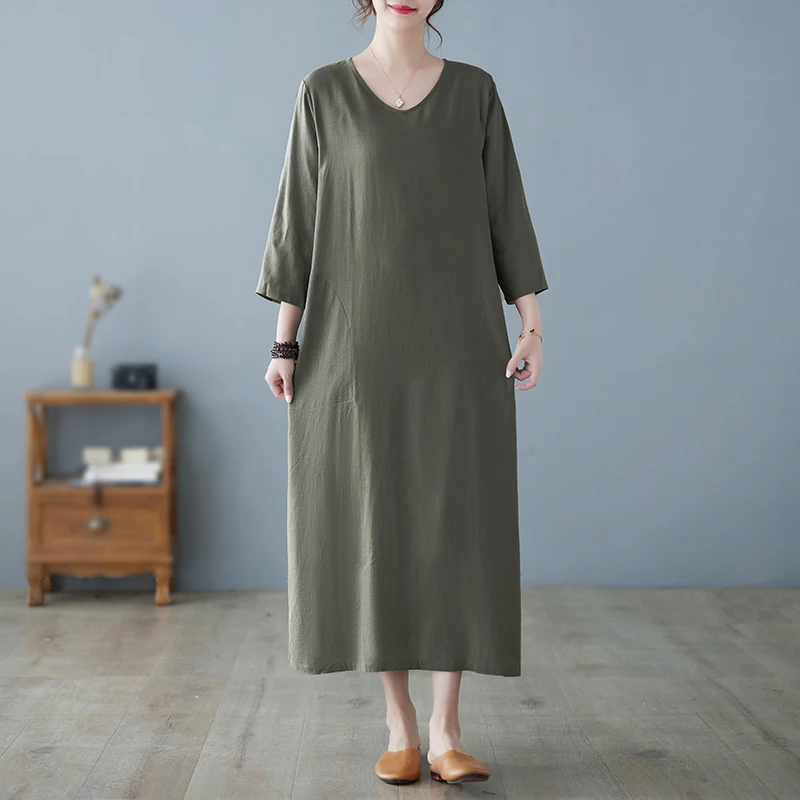 

Женское винтажное платье с коротким рукавом, свободное летнее платье для офиса и работы, модное повседневное пляжное платье для путешествий, 2023