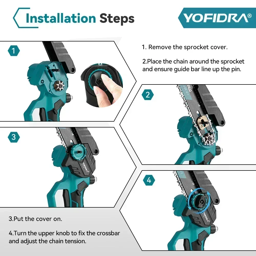 Electric Pruning Saw 8 Inch Brushless Cordless Rechargeable Woodworking Garden Saw for Makita 18V Battery Pin,electric pruning saw