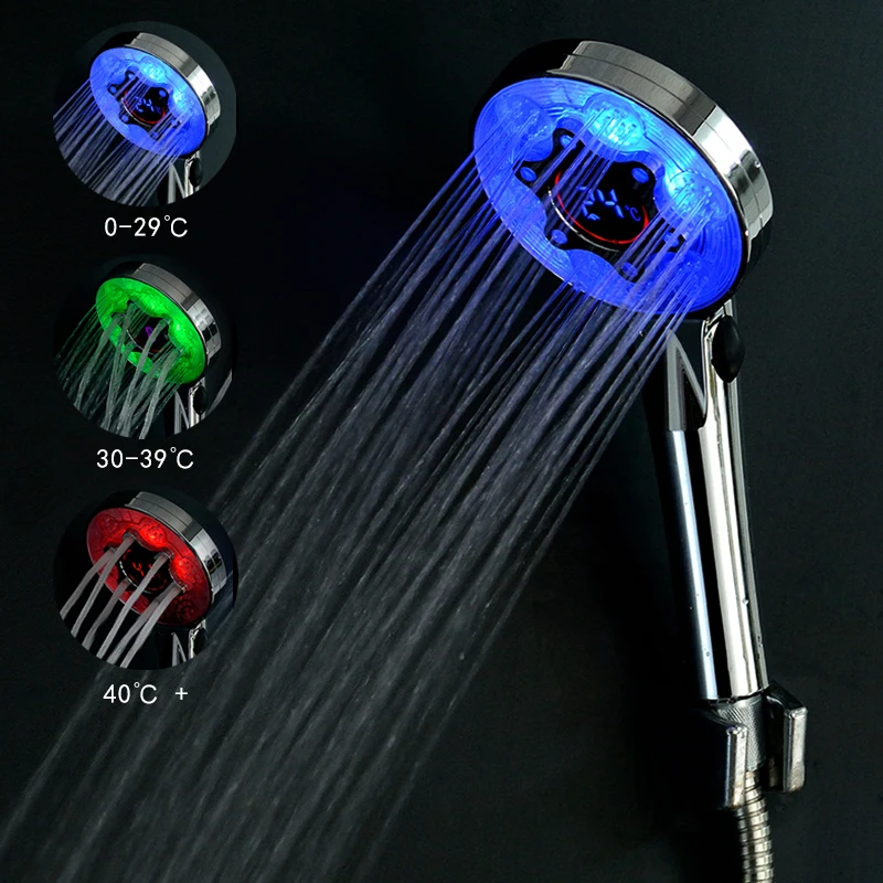 

LED Digital Shower Head High Pressure Rain Shower Temperature Control 3 Spraying Mode Sprayer Water Saving Bathroom Accessories