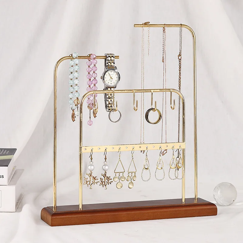 Jewelry Tree Stand Organizer 3in1 Necklace Organizer Display Bracelet Earrings and Ring Tray Jewelry Holder Hanger Metal