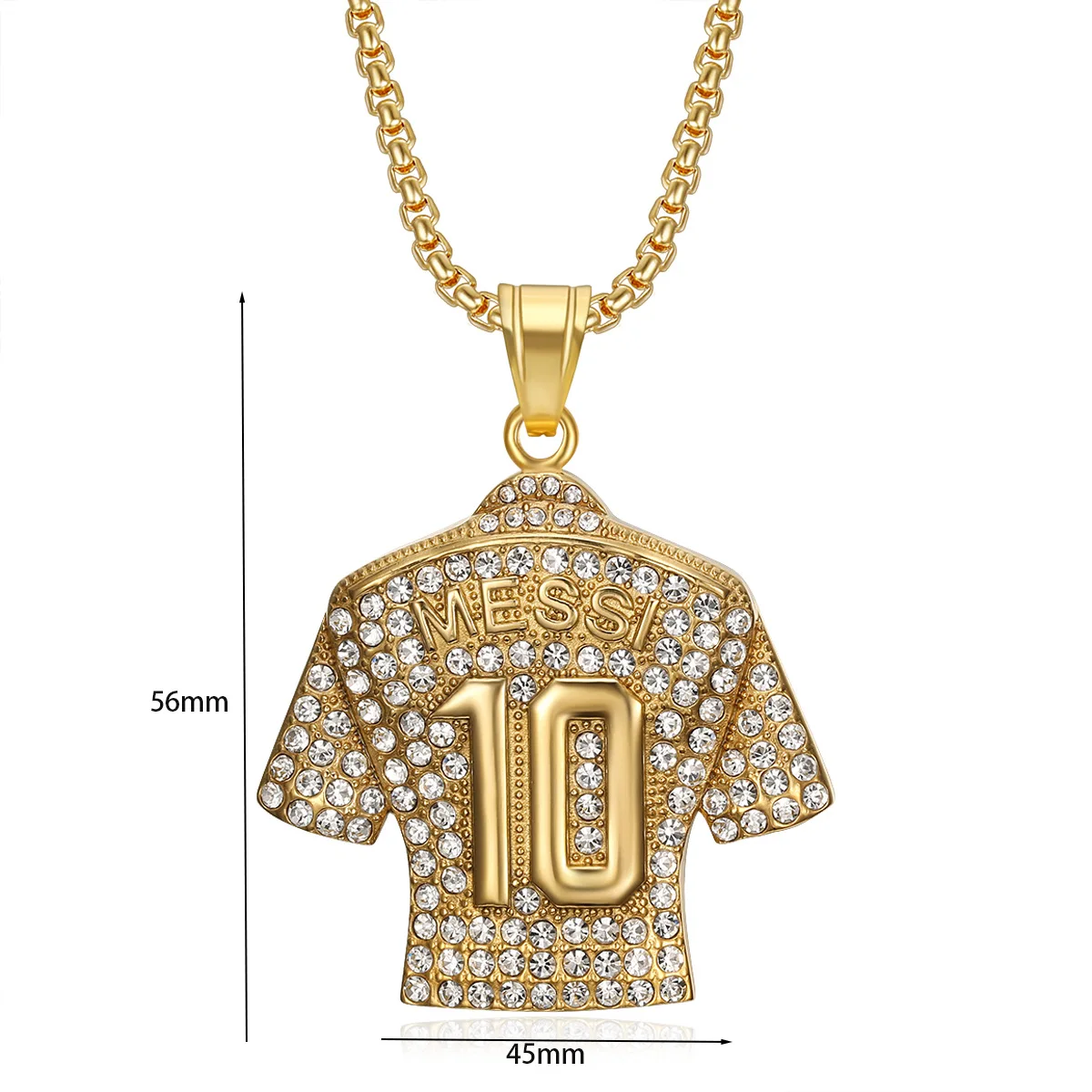 HNSP Lionel Messi 10 Jersey Pendant Chain Necklace For Men Boy Soccer Fan Football Hip Hop Jewelry Messi Accessories pendant chain necklace