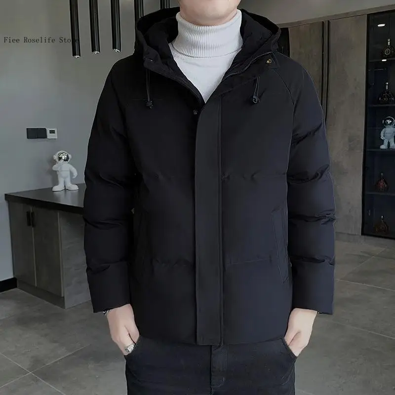 Men's Winter Hooded Jacket Outwear Padded Cotton Overcoat Korean Casual Warm New