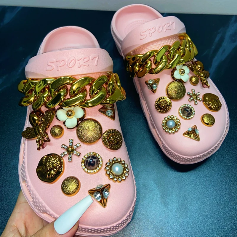 Summer Women Slippers Garden Sandals Platform Clogs EVA Chain Decoration Casual Outdoor Flip Flops Shoes For Female women sandals slippers sandals women slippers platform slippers