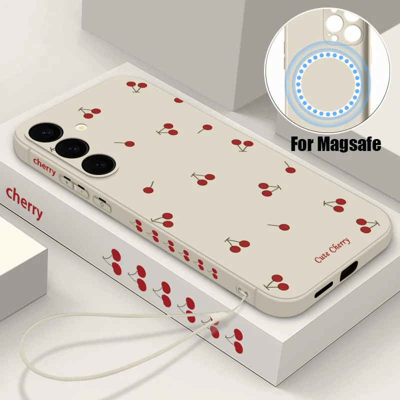 Little Cherry Soft Magnetic Case with Lanyard