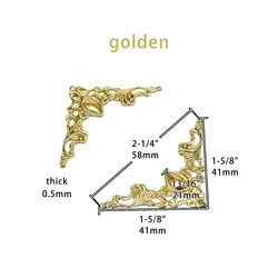 Set of 12 Metal Decorative Corner Covers - Elegant Edge Protectors (Golden)
