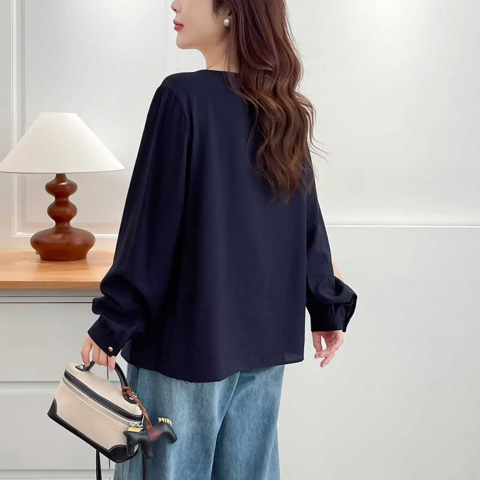 XXXXL Fashion Plus Size Women's Blouses Autumn Style Ruffled Long Sleeved Shirt 815