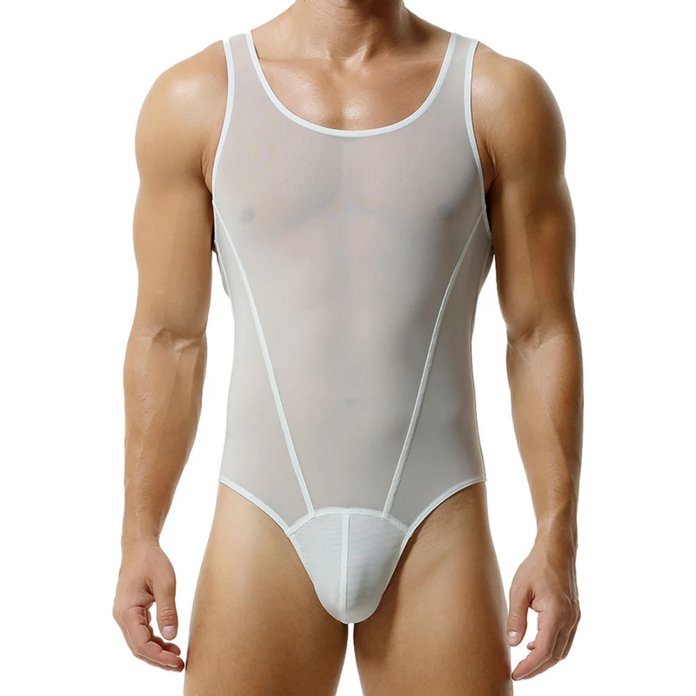 

Mens Elastic Leotard Wrestling Singlet Sexy Thong Bodysuit Tank Tops Gym Singlet Muscle Vest Underwear Bottom Fitness Swimwear