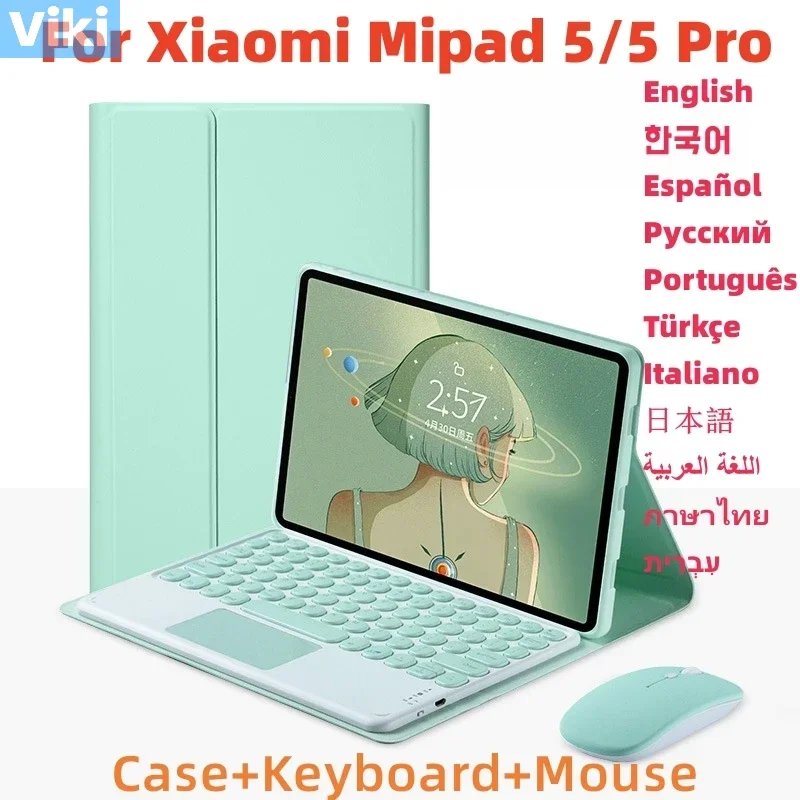 Wireless Magnetic Case Keyboard For Xiaomi Mipad 5 Pro Bluetooth Keyboard Mouse For Mi Pad 5 2021 11 Inches Smart Cover Funda