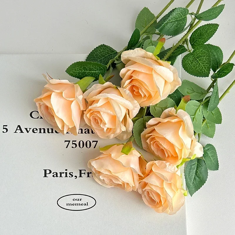 20 Rose Artificiali Con Stelo Lungo | Fiori Finti In Seta Al Tatto | Bouquet Per Matrimonio E Decorazione Casa | Bianco E Blu - 3