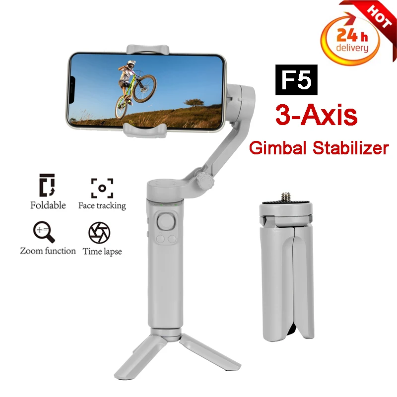 F5 Gimbal Stabilizzatore Smartphone 3-Axis Phone Gimbals Pieghevole O Iphone 14 Pro Max/Xiaomi/Huawei/Samsung Vs Dji Om 6 Smartphone