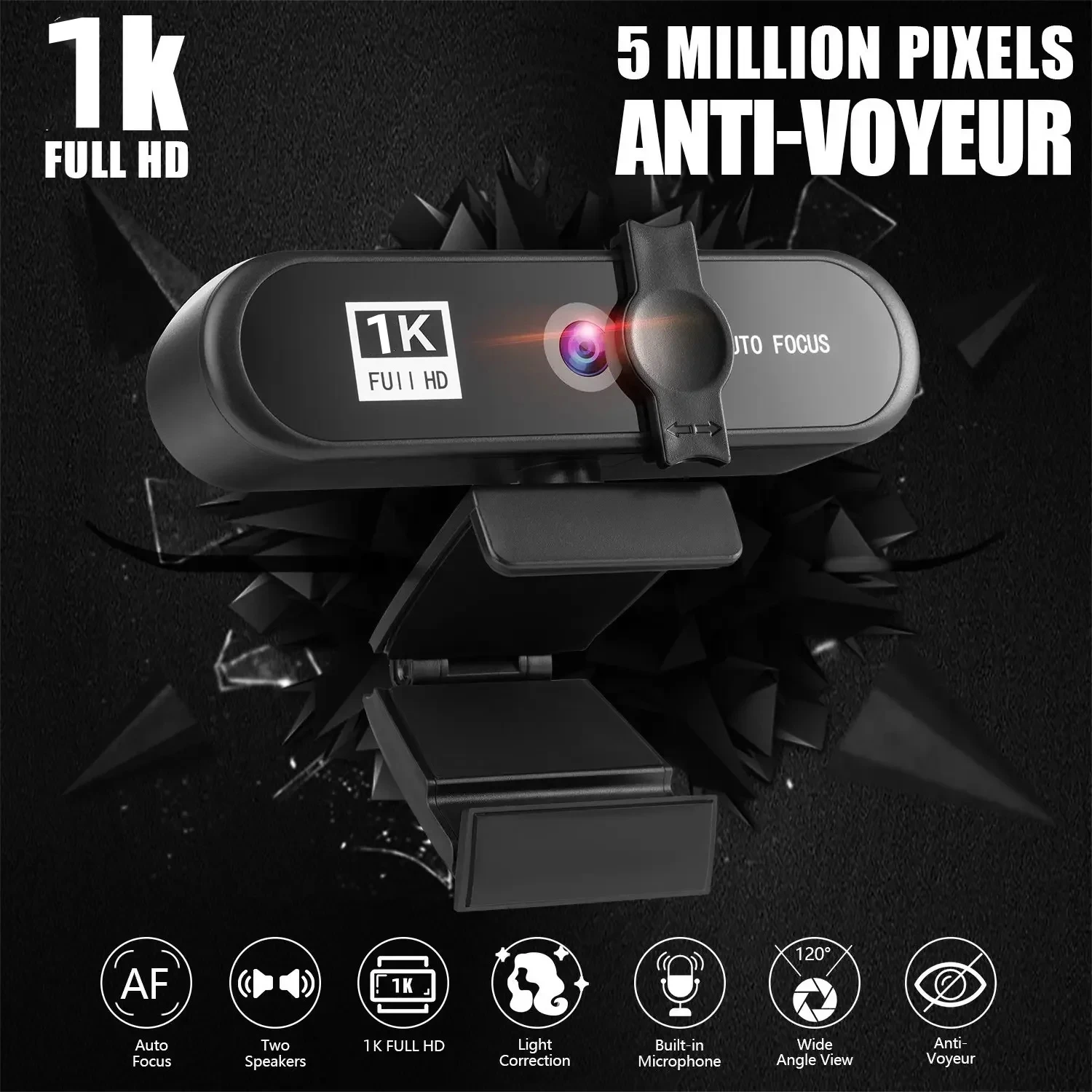 1K Full HD Mini Webcam With Mic Automatic Focus Online For Computer PC Laptops Portable Live Video Streaming 30fps pc webcam pc web camera computer camera