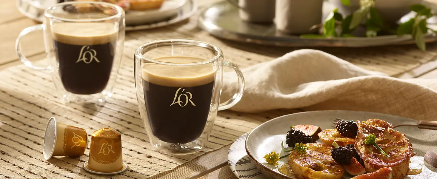 coffee cups on breakfast table