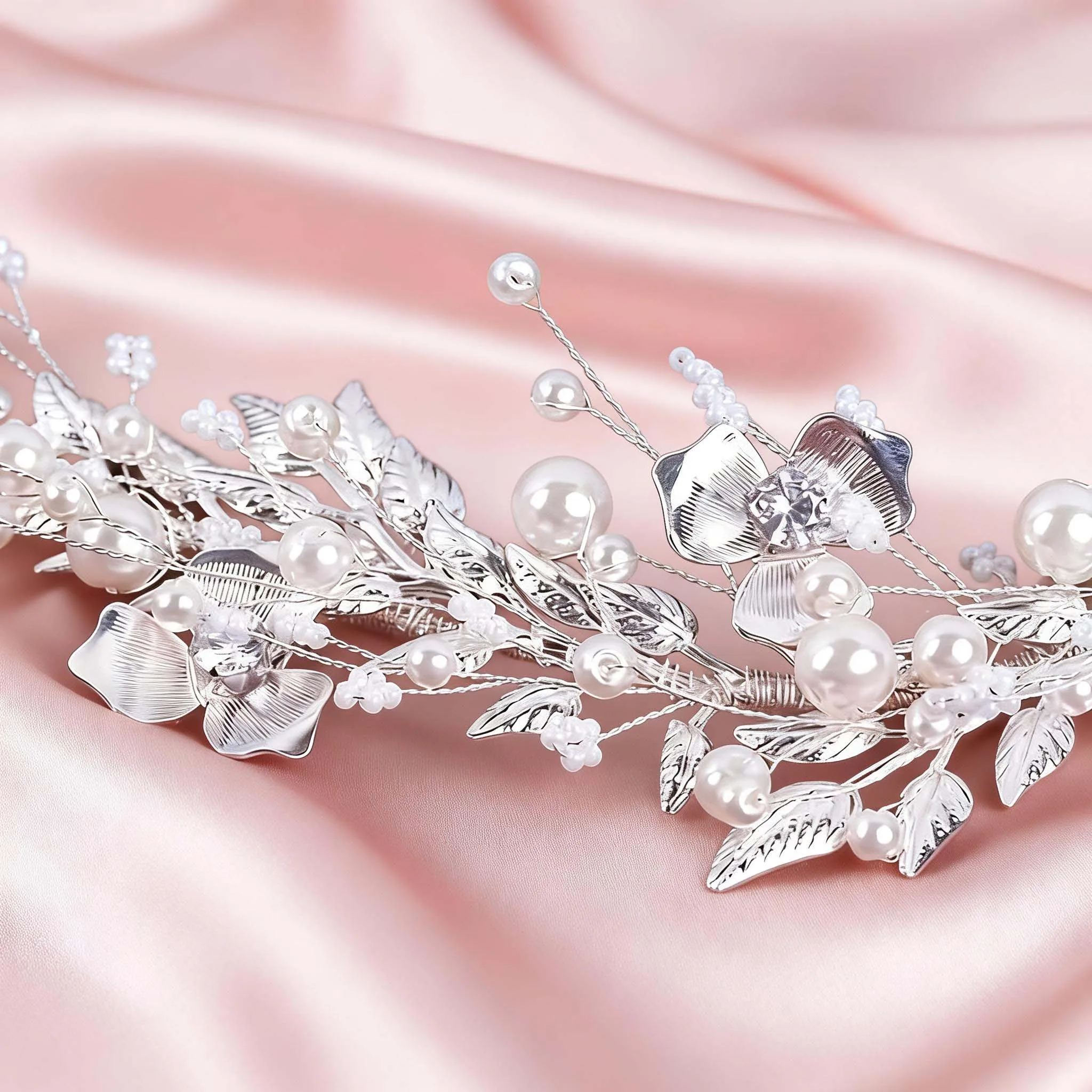 1 fascia per capelli da sposa in lega semplice con strass e perle finte, adatta per matrimoni, feste e abiti da ballo - immagine 6