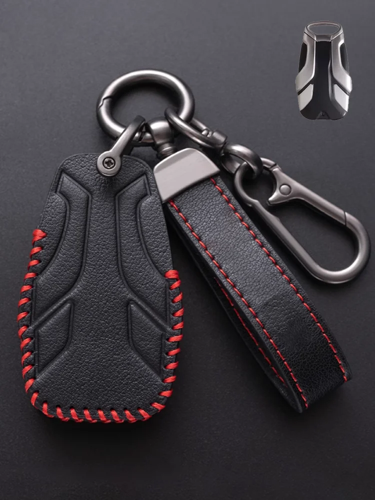 Leder für VOGE SR4MAX SR4 MAX 350 DS900X Play 2024 Motorrad Schlüsseletui Modifikation Schlüsselabdeckung Halter Schlüsselanhänger Zubehör – Detail 1