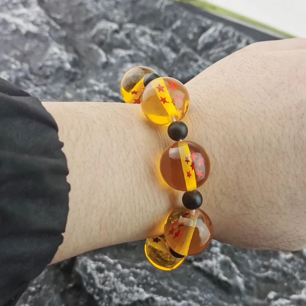 Anime Resin Seven Stars Balls Bracelet Cosplay Vegeta Star Bead Bracelet Classic Cartoon Figure Handmade Fashion Jewelry 4