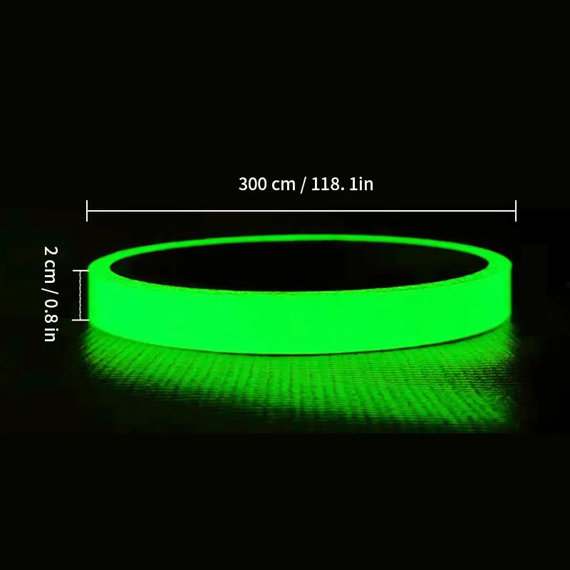 Green Luminous Tape Fluorescent Reflective Self-adhesive Stickers Warning Safety DIY Home Decoration Festival Party Supplies
