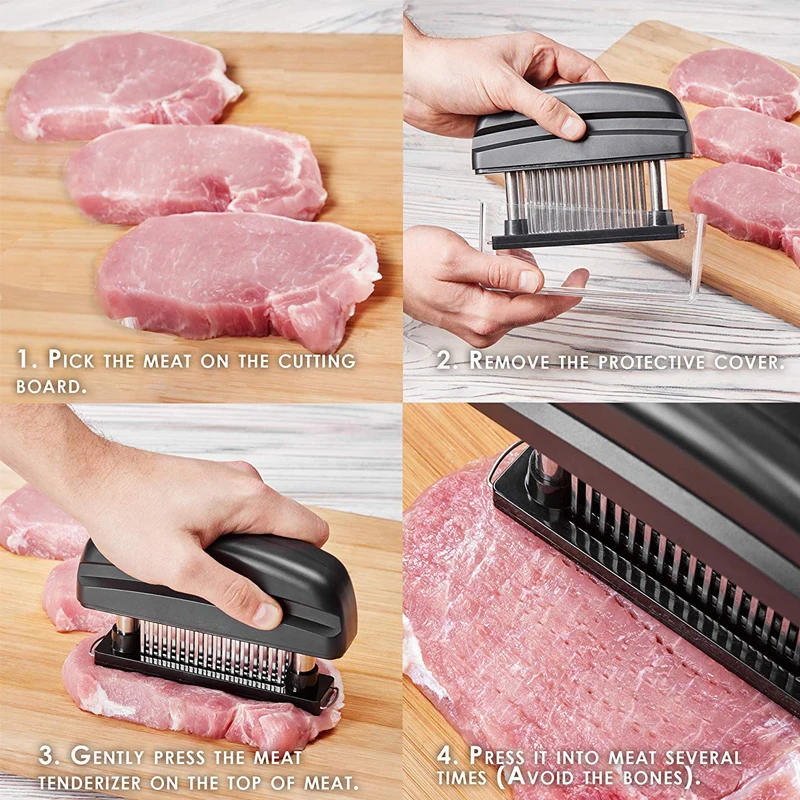 Professional Meat Tenderizer Needle Stainless Steel Steak Tenderizer Hammer  Kitchen Tool Cooking Gadgets Rib Breaker Meat Beater - AliExpress