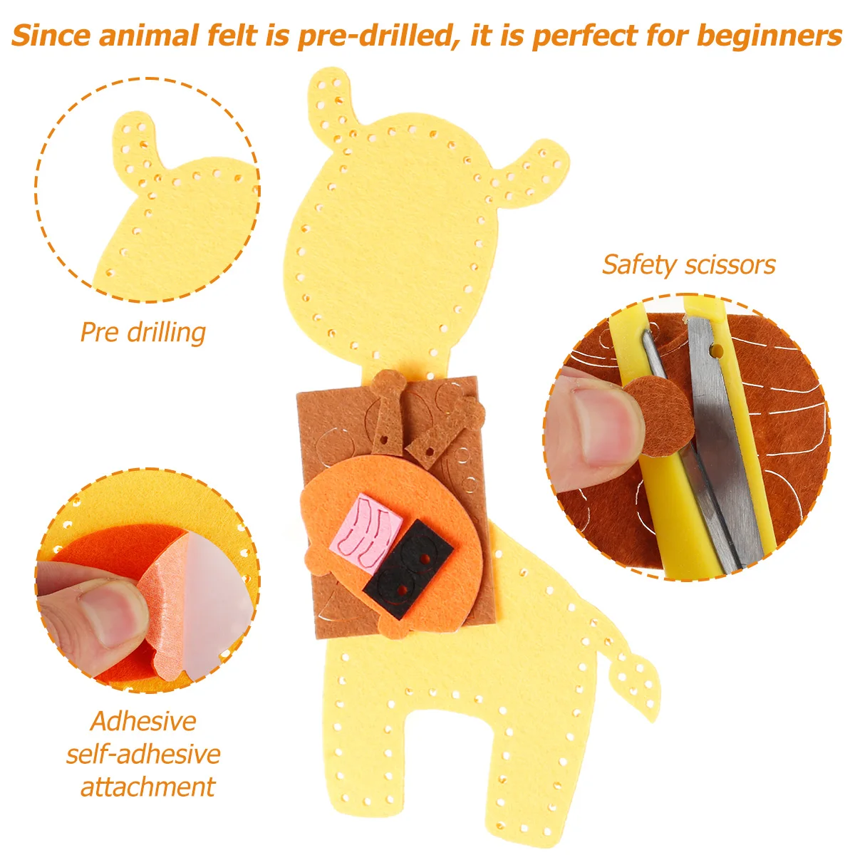 14/6pcs Animals Sewing Kit for Beginner Kids Arts & Crafts DIY Sewing Toy Birthday Gift For Girls Animals Craft Felt Sewing Kit