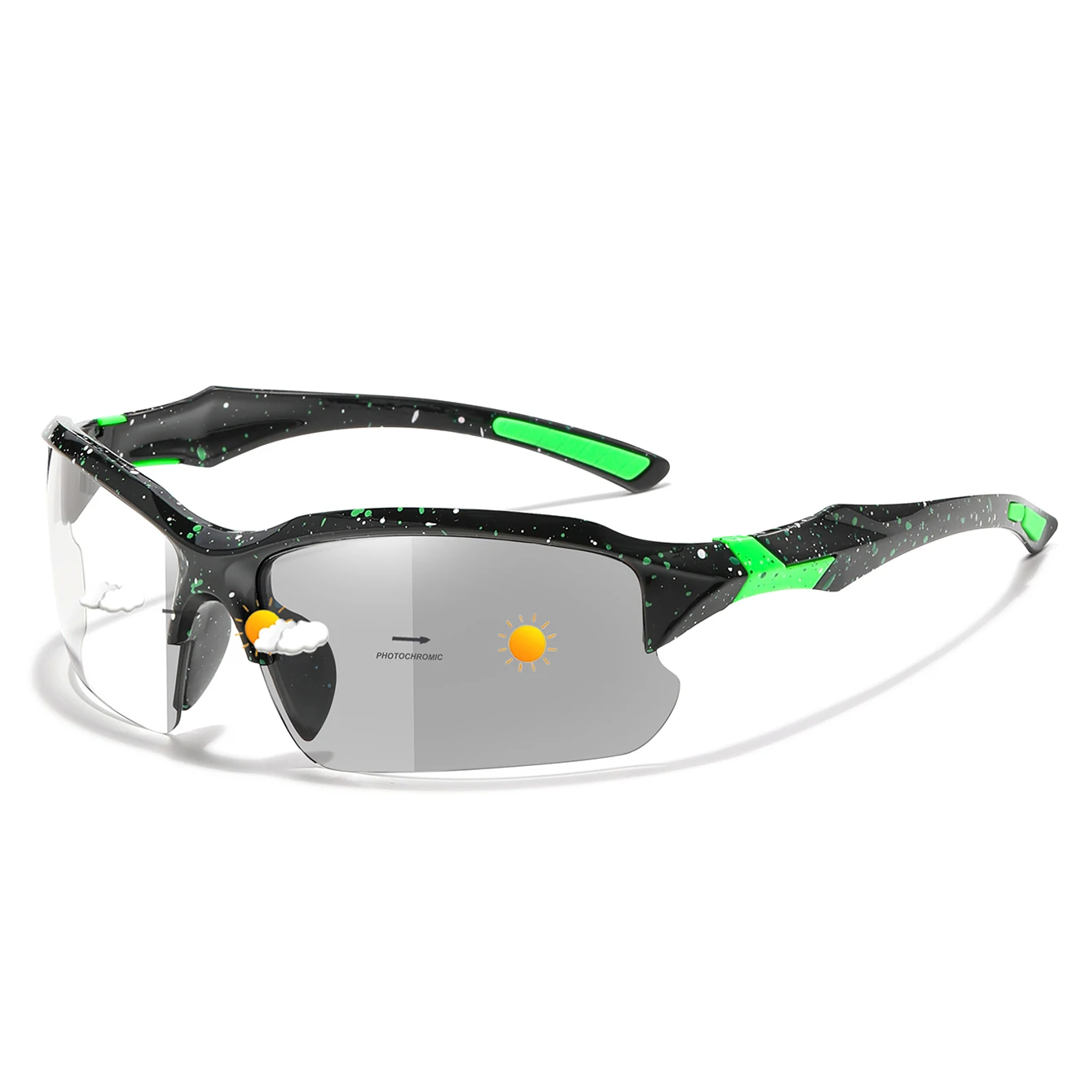Unisex Photochromic Outdoor Sports Sunglasses - Grey to Clear Transition