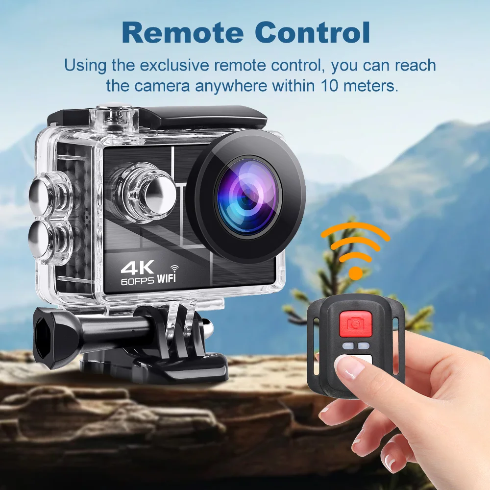 Ultra HD 4K/60fps 24MP DVR WiFi 2" 170D Underwater 30M Helmet Vedio Sport Anti-Shake Action Camera Outdoor Sport Cameras 4