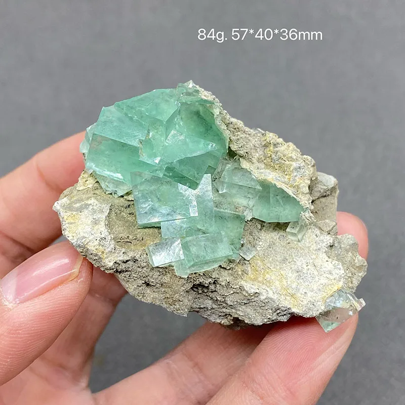 100% Natural China hu nan Xianghualing green Vitreous Transparent Fluorite Specimen Calcite Healing Crystal Stone