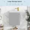 Modern Combo Bathroom Vanity with Ceramic Basin 16" Bathroom Vanity Sink for Small Space, Wall Mounted Cabinet Set 6