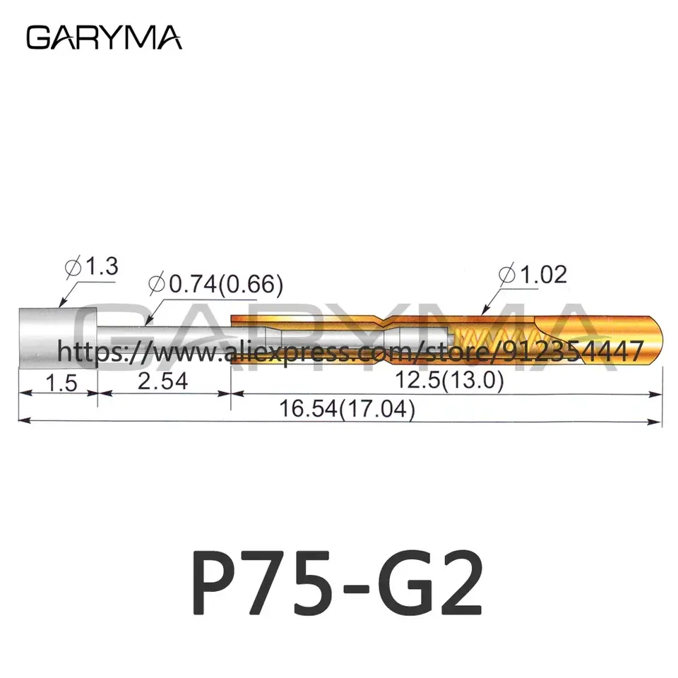 100Pcs P75-A2 P75-B1 P75-1D P75-D2 P75-D3 P75-E2 P75-E3 P75-F1 P75-G2 R75-1S R75-2S 3S Spring Test Probes Pogo Pins Receptacle image 11