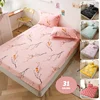Polyester Fashion Print Fitted Sheet with Elastic Band Non Slip Mattress Cover Pillowcase for Single Double Bed 90/120/150/180cm 2