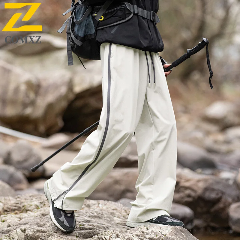 ​Men Softshell Sport Pants Spring Summer Waterproof American Style Outdoor Camping Fishing Windproof Anti-wrinkle Casual Trouser