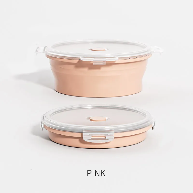 Collapsible Silicone Food Storage Bowls with Lids