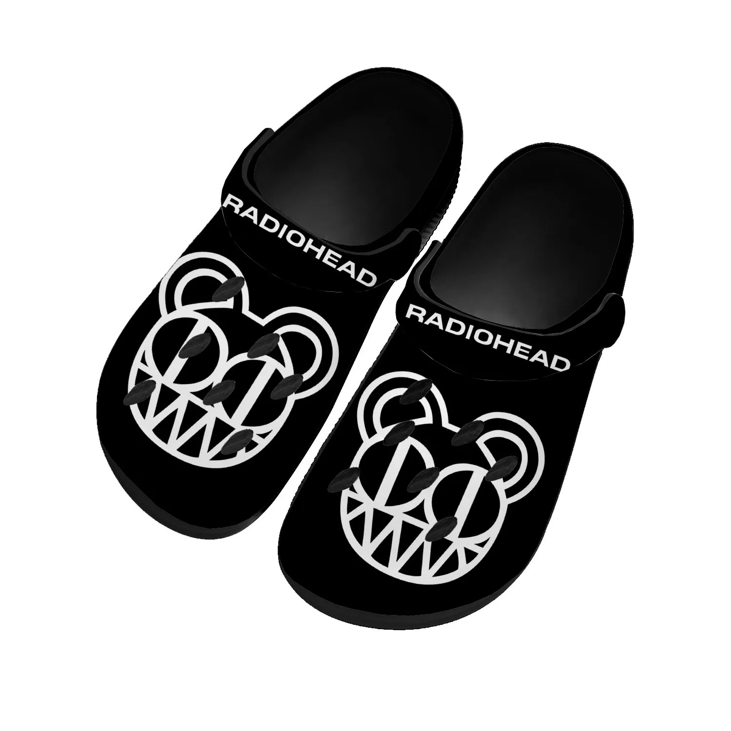 

Radiohead Rock Band Pop Home Clogs Custom Water Shoes Mens Womens Teenager Shoe Garden Clog Breathable Beach Hole Slippers Black