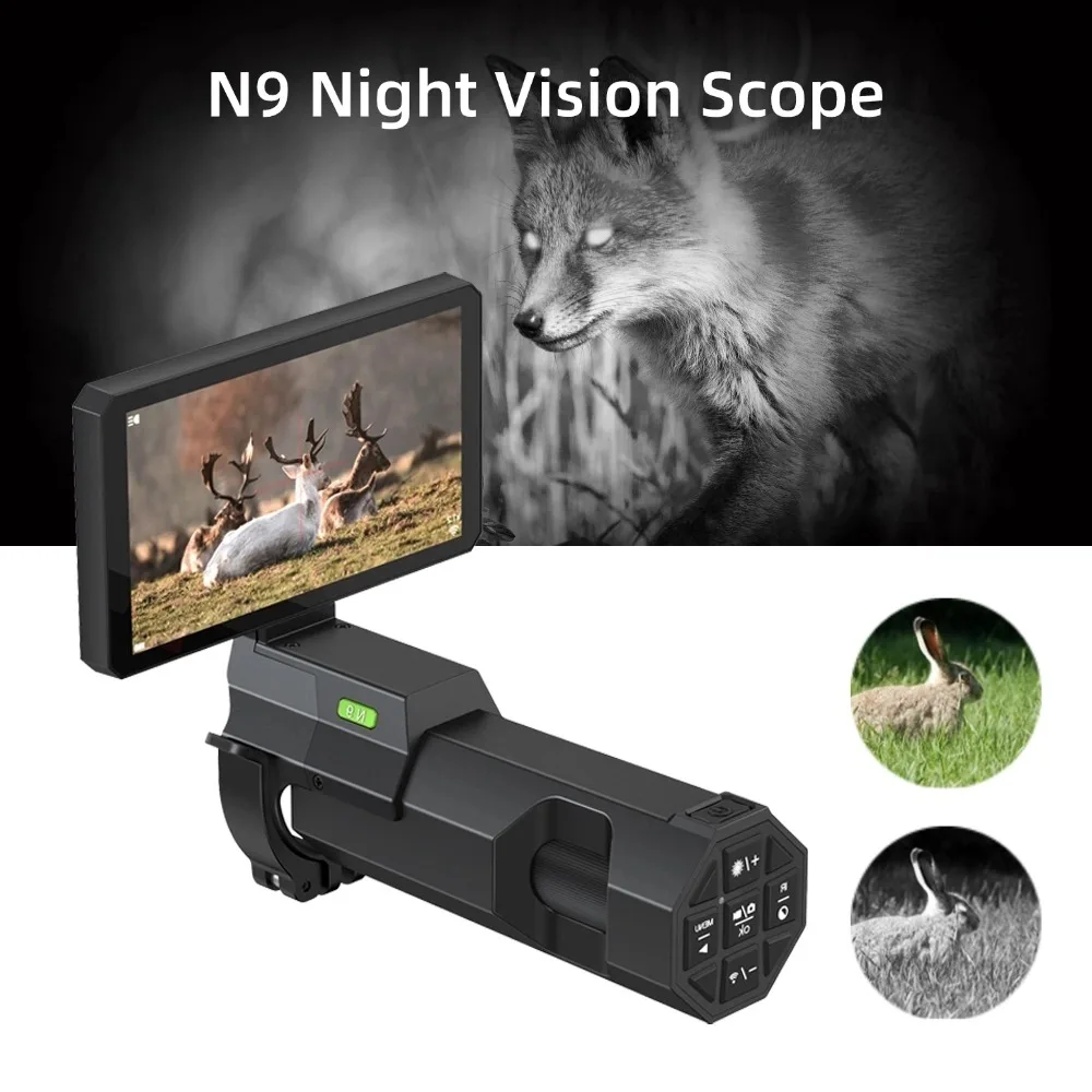 OWLNV N9 Hunting Night Vision Scope 1080P 850nm &940nm IR Ballistic Calculator Day Night Viewing Monocular Digital Camera