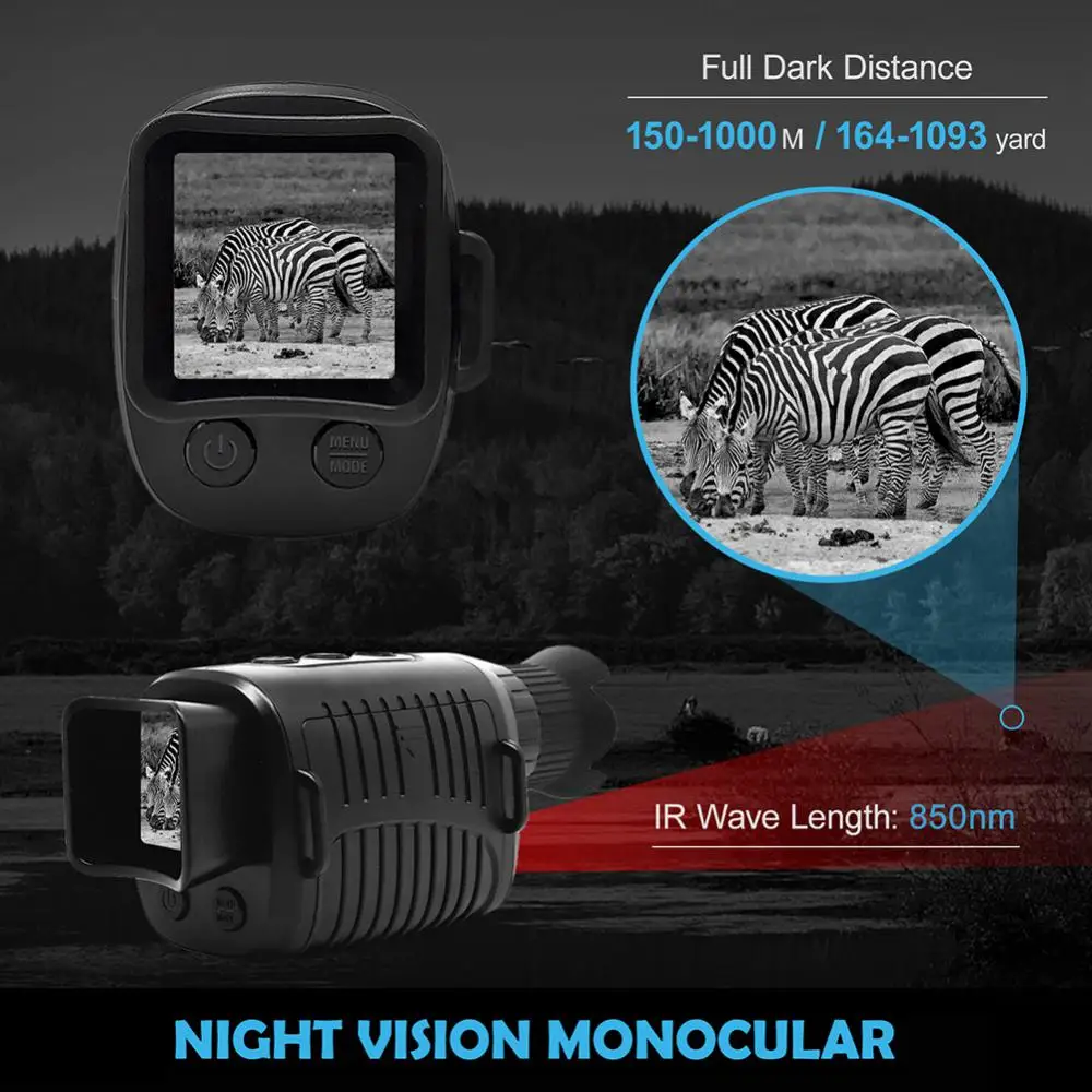 New 1080P Night Vision Monocular Goggles Telescope Long Range Infrared Scope Digital Device Video Binoculars For Hunting Camping old digital camera