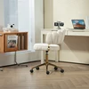 COOLMORE Veet Desk Modern Cute Computer Chair Wheels Height Adjustable Swivel Task Chair For Home Office (Beige Veet) 6
