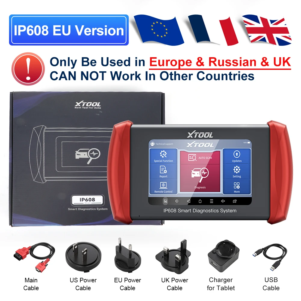 XTOOL IP608 Car Diagnostic Tools Automotive Scanner 30+ Services OBD2 Scanner All Functions Lifetime Free Update With CANFD