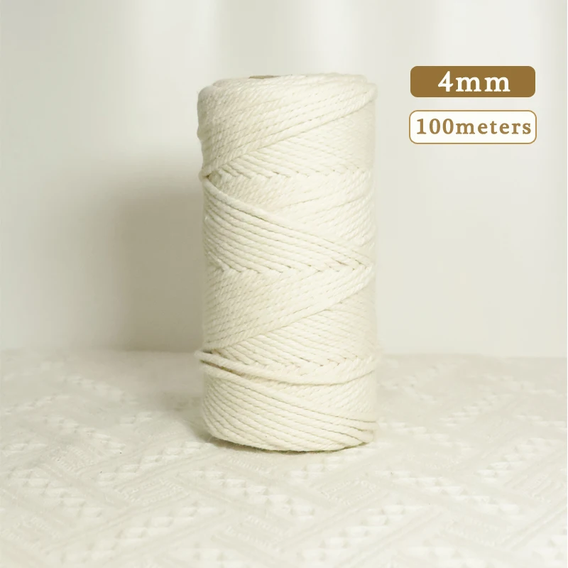 Cordino di cotone naturale da 3 mm per macramè, filo per macramè